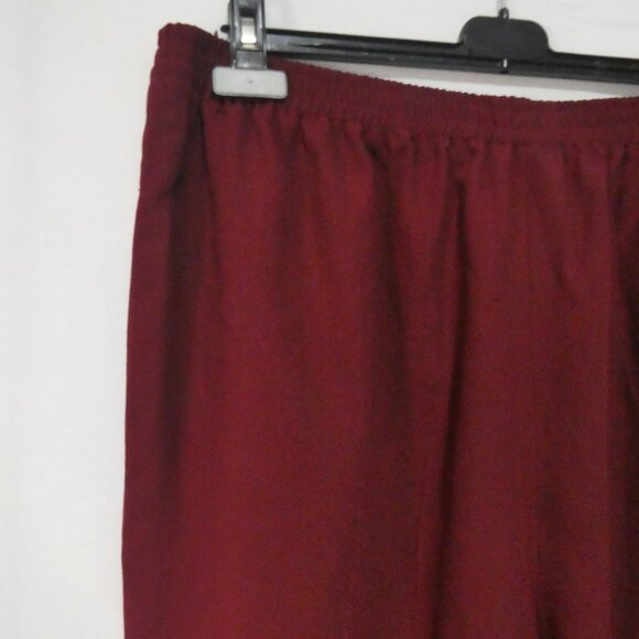 Handmade Burgundy Wide-Leg Lounge / Pajama Pants | 16 inch waist measured - Picture 9 of 14